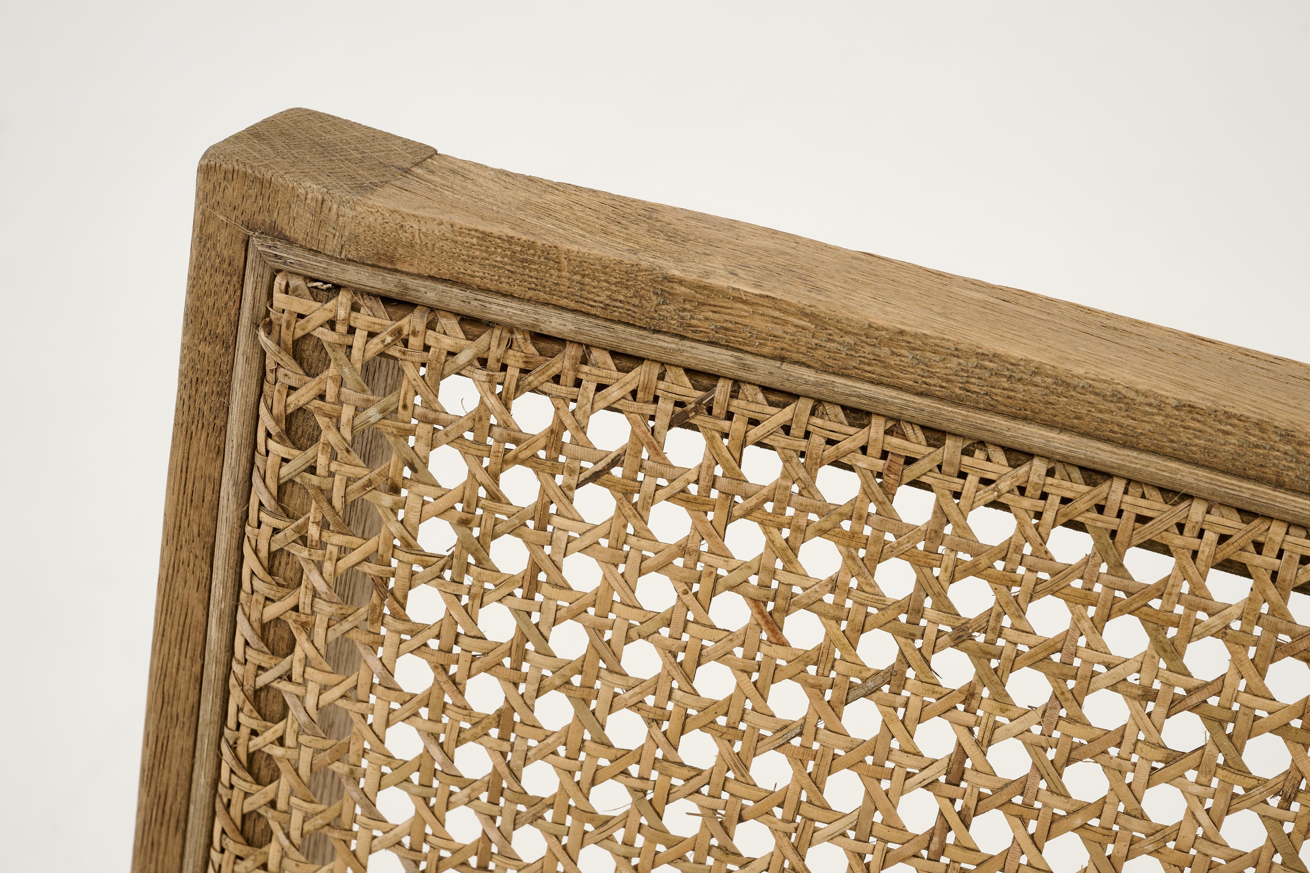 Flamant BRUNO seat, weathered oak, reed, with cushion