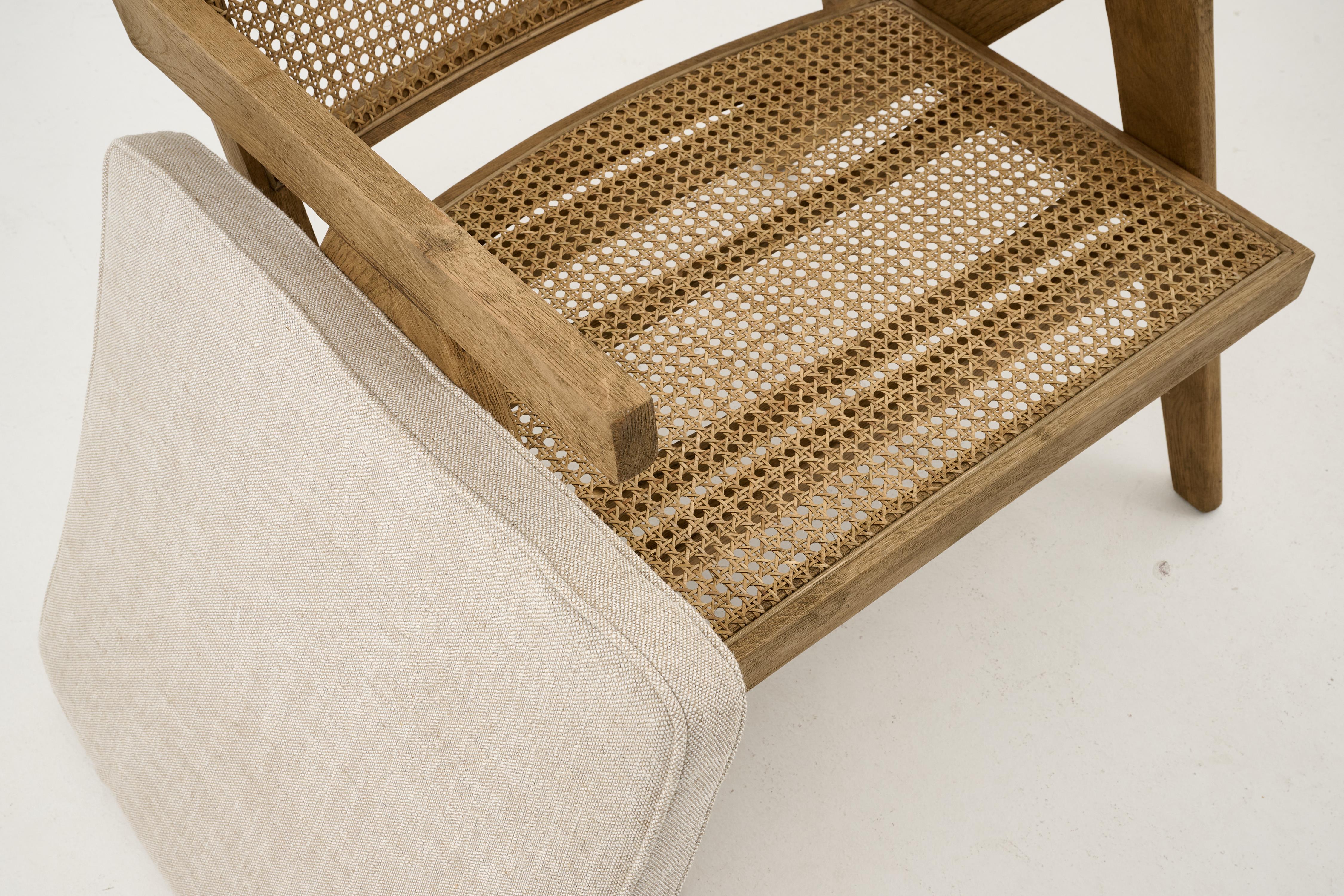 Flamant BRUNO seat, weathered oak, reed, with cushion