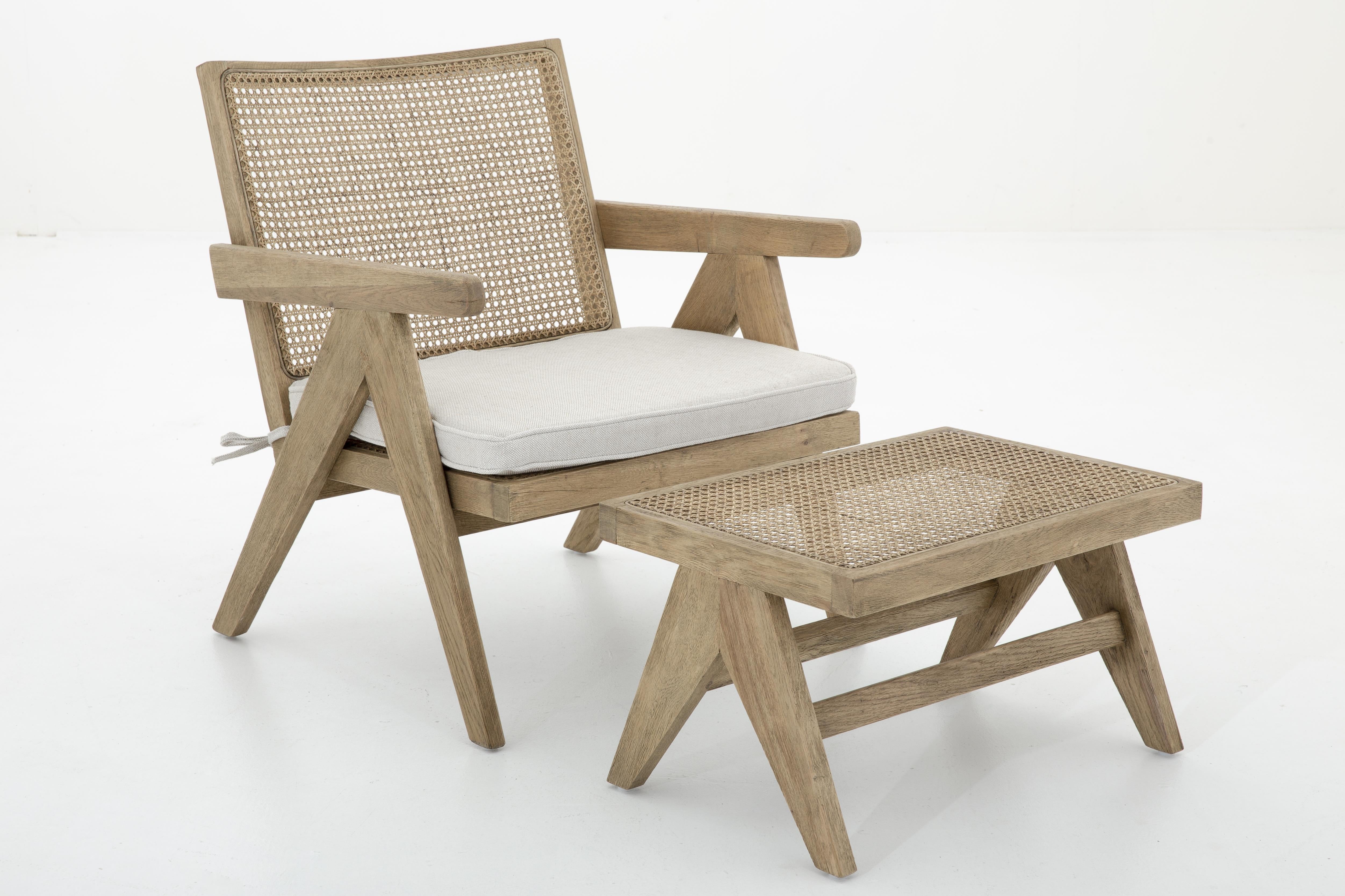 Flamant BRUNO seat, weathered oak, reed, with cushion