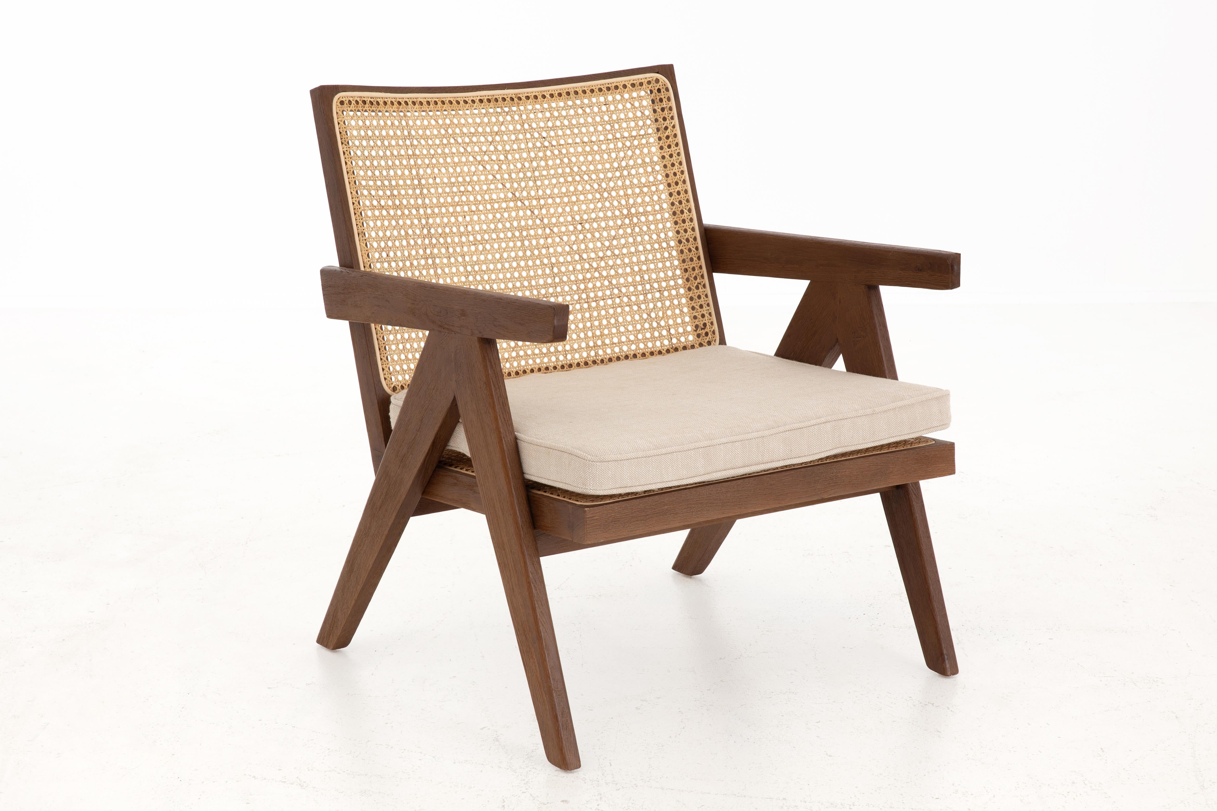 Flamant BRUNO seat, weathered oak, reed, with cushion