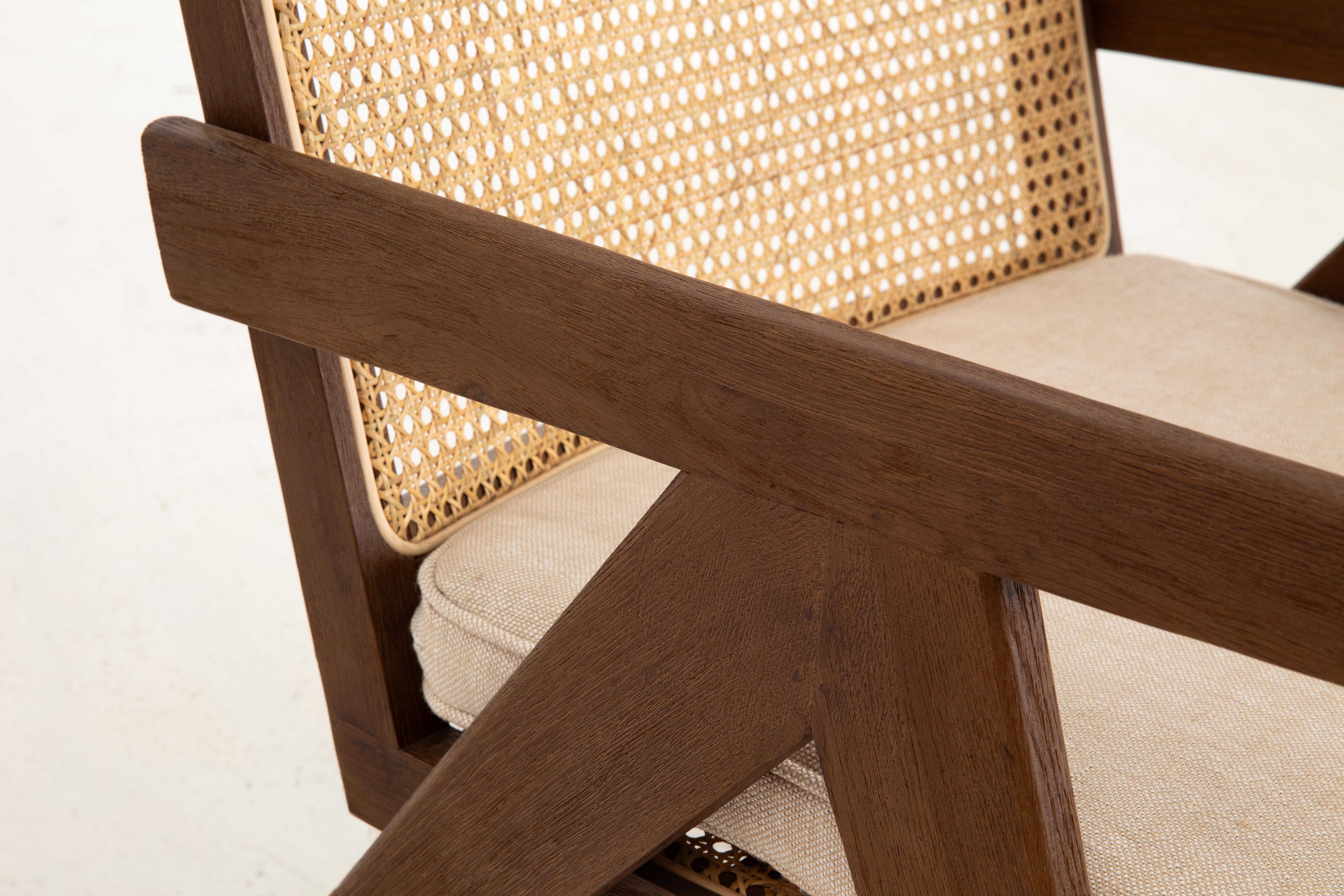 Flamant BRUNO seat, weathered oak, reed, with cushion