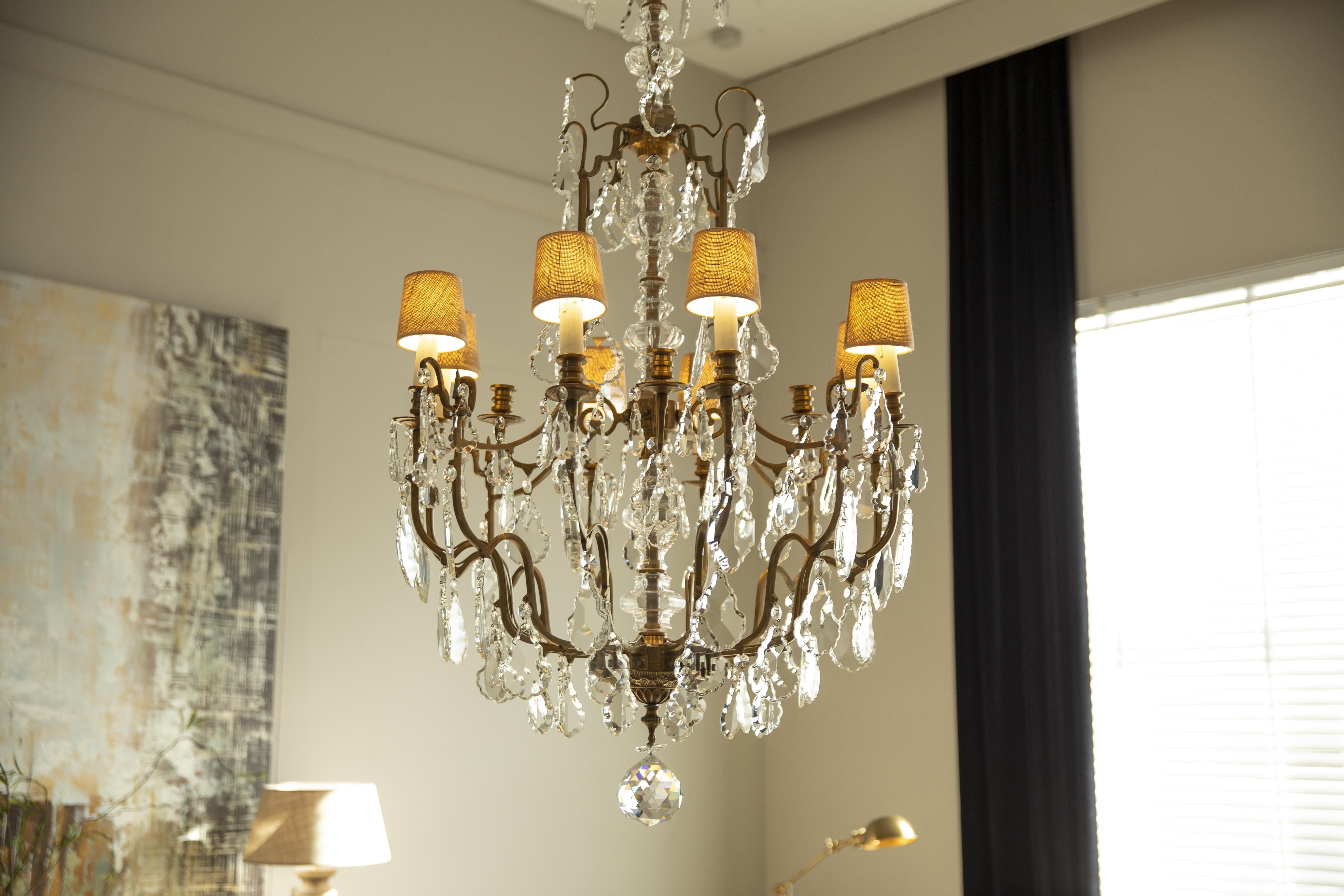 Flamant BRUXELLES, chandelier, glass drops, 6 lamps