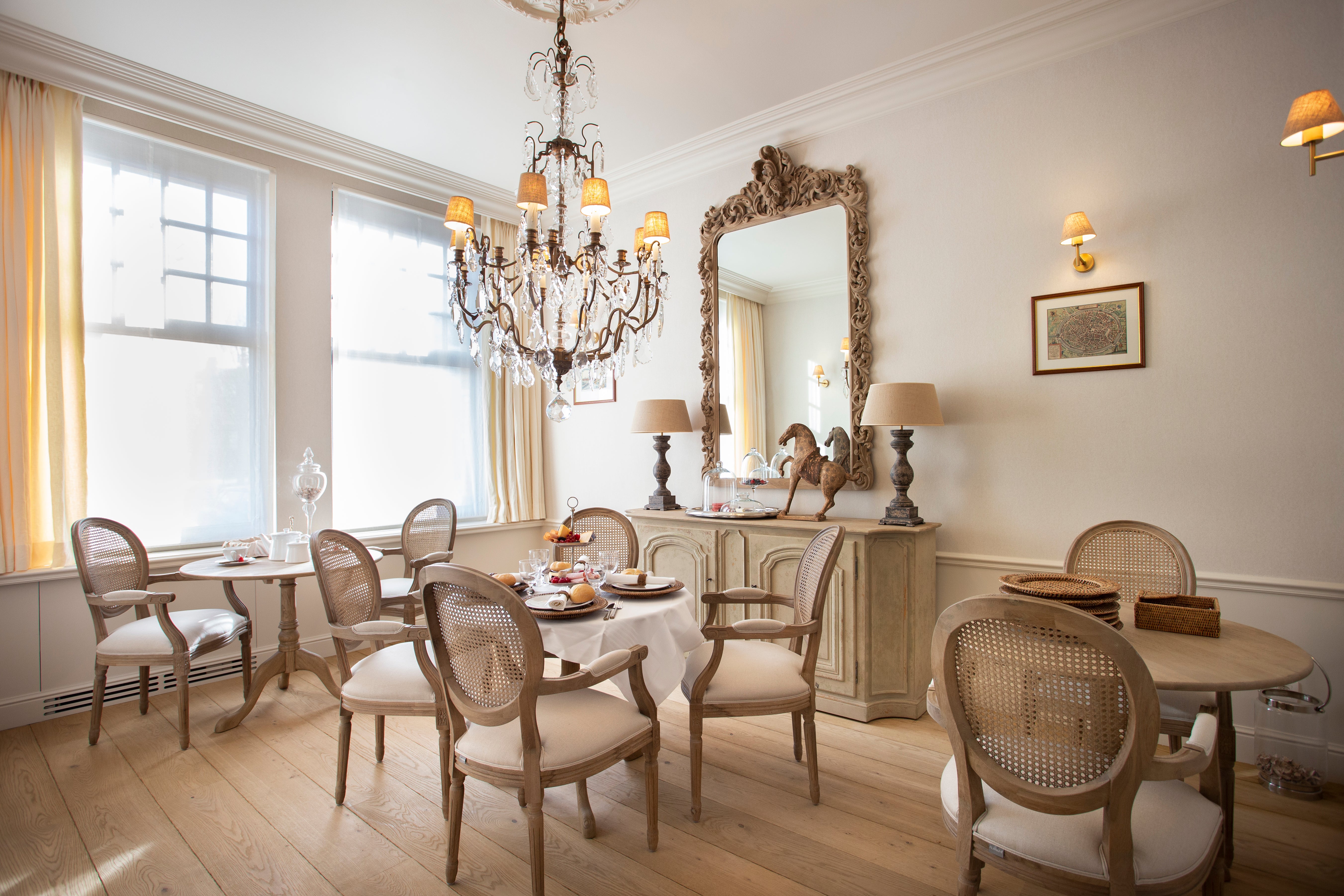 Flamant BRUXELLES, chandelier, glass drops, 6 lamps