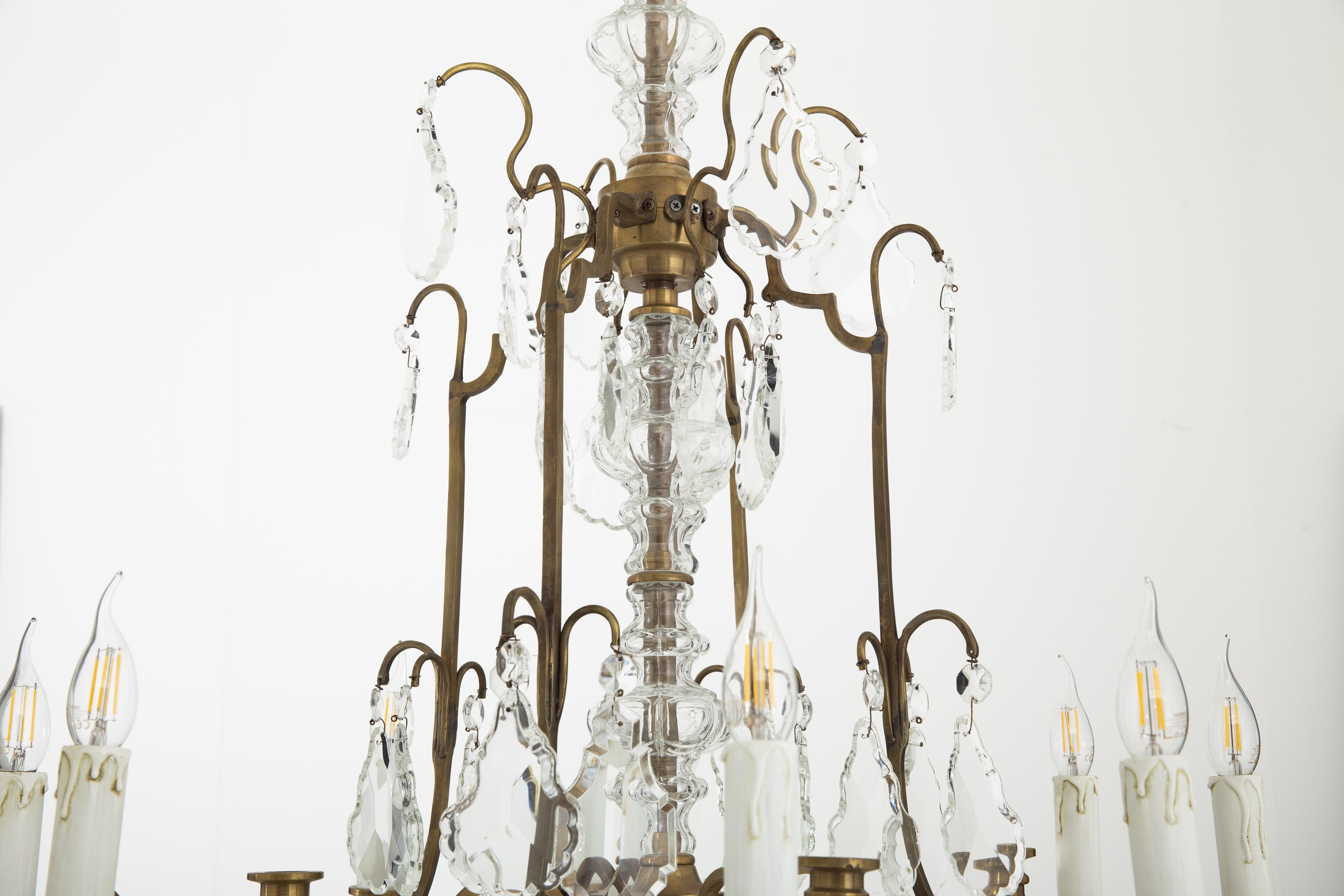 Flamant BRUXELLES, chandelier, glass drops, 6 lamps