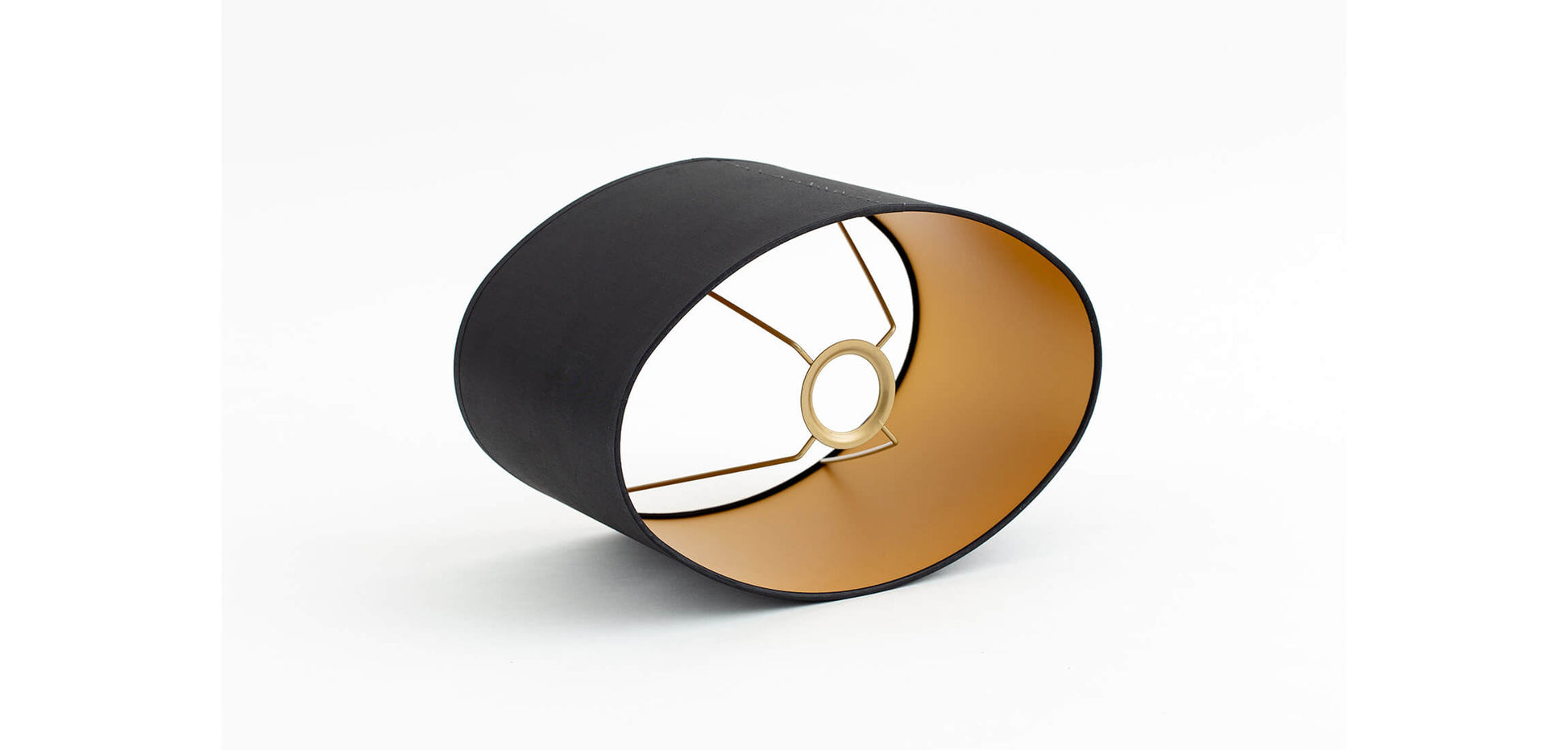 Flamant oval lampshade black/gold 18cm