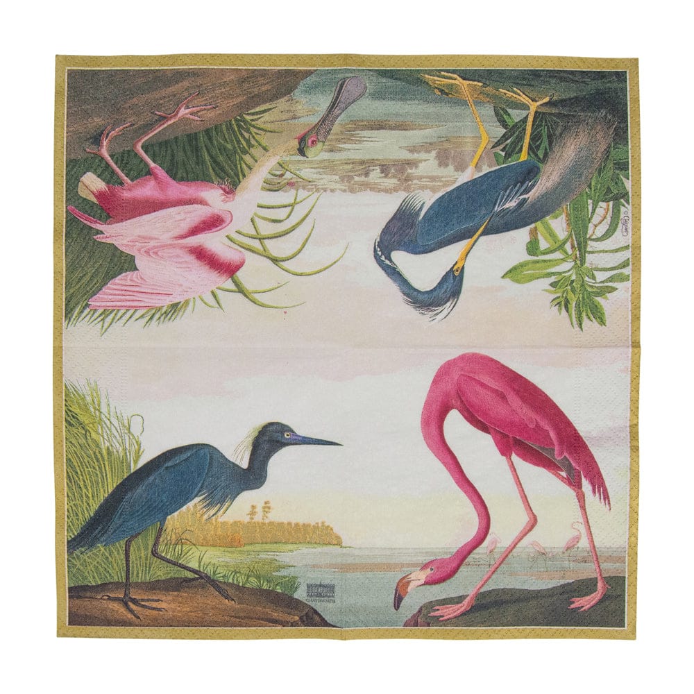 Caspari Napkin Audubon Birds, Cocktail