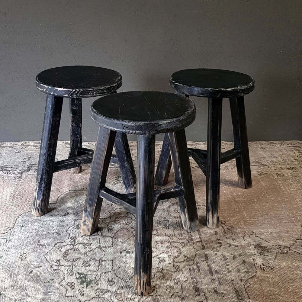 Luksa Stool black round