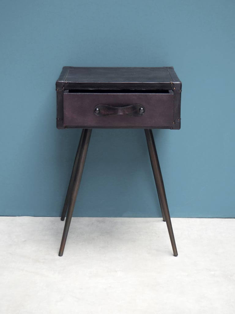 Chehoma leather bedside table "Ali"