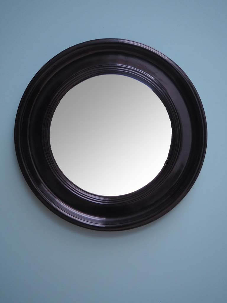Chehoma convex mirror black lacquer 58cm