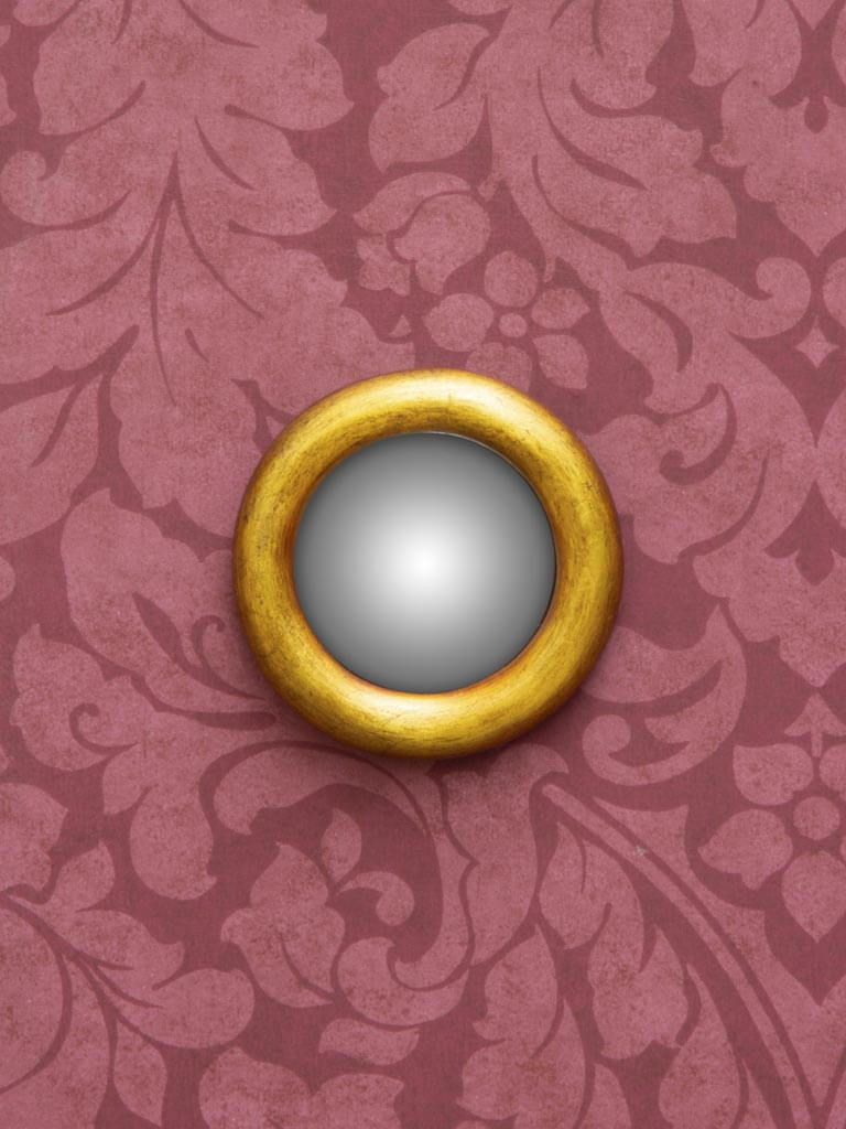 chehoma Small convex mirror rounded golden edge