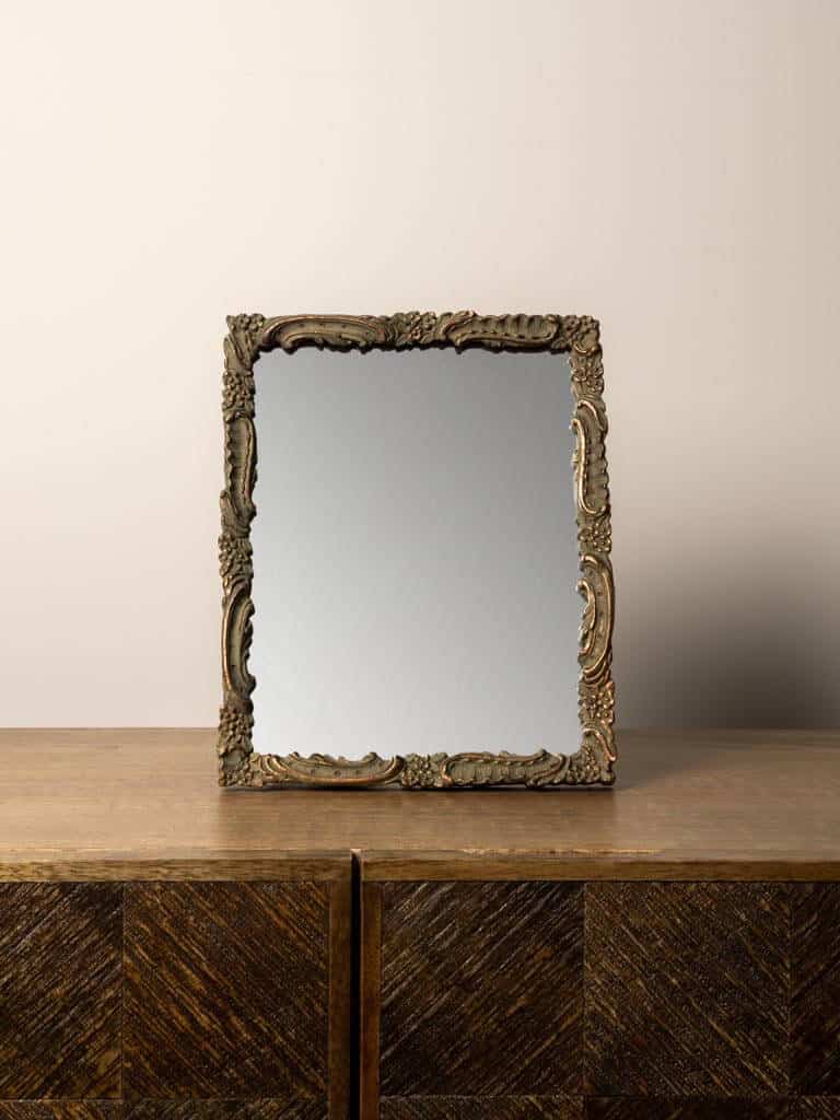 chehoma Mirror with green & gold arabesque