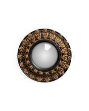 Black convex mirror golden decor