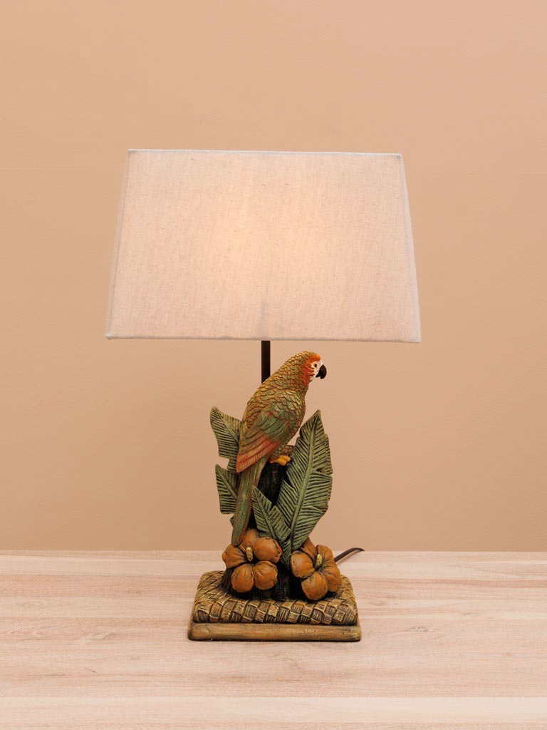 Table lamp tropical parrot