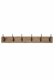 Coat rack 6 hooks, wood, 139 cm
