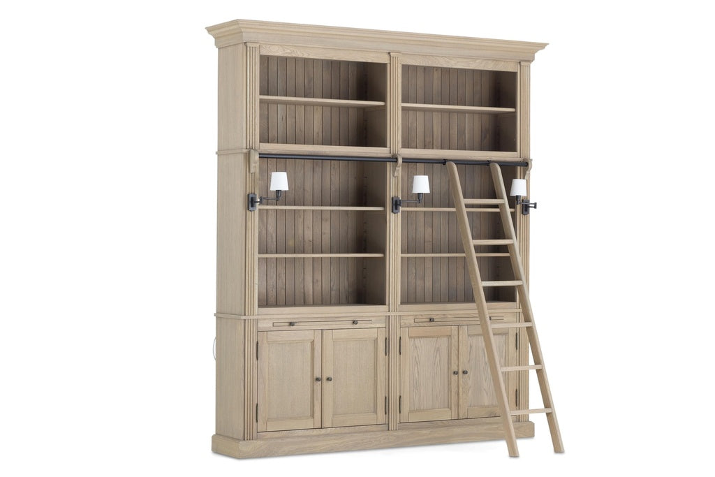 Flamant BALMORE, bookcase, weathered oak, 2 parts , with ladder