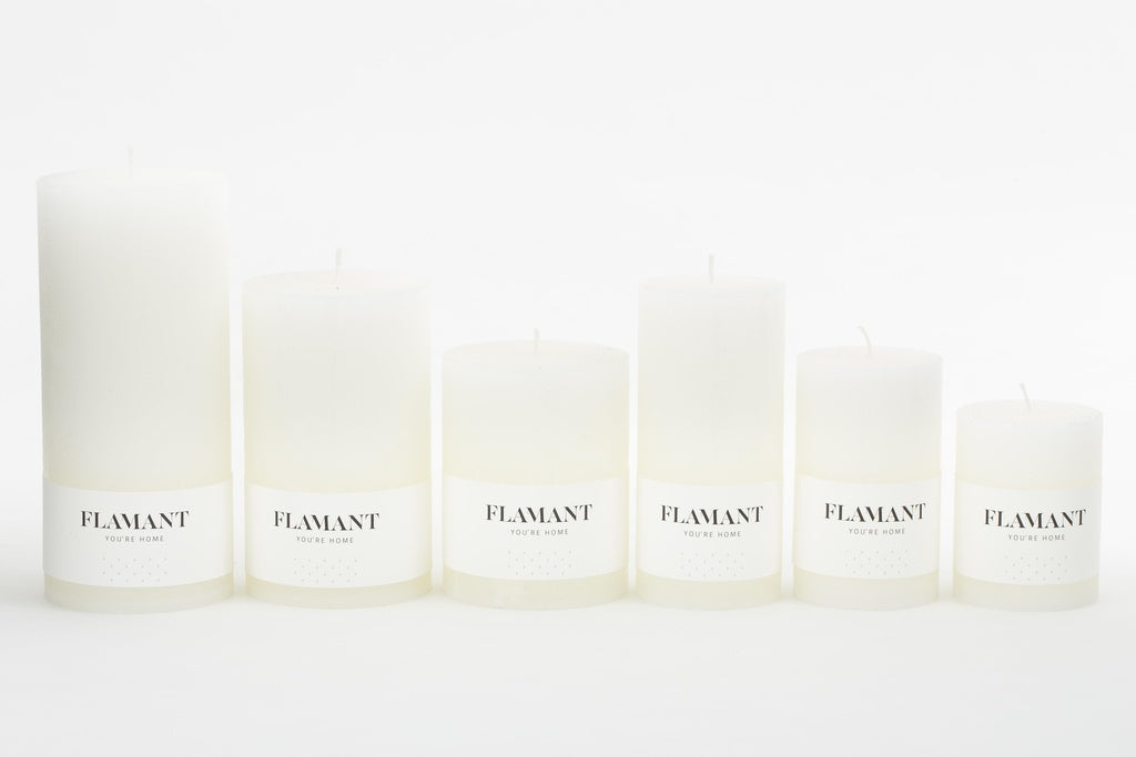 Flamant BETH, candle, colour white, 7x11,5 cm