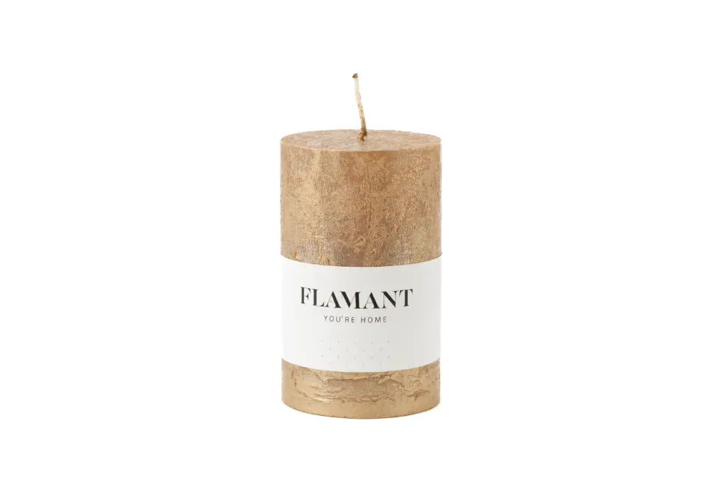 Flamant BETH, candle, colour gold, 7x11,5 cm