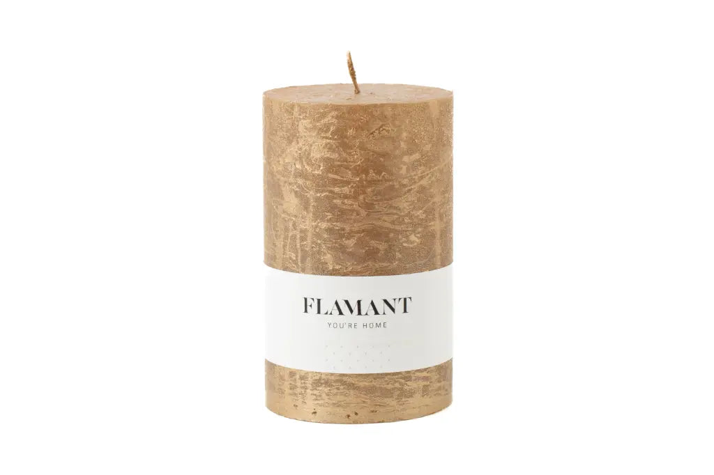 Flamant BETH, candle, colour gold, 9x15 cm