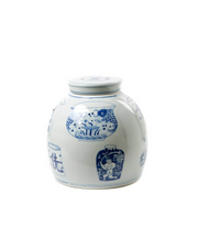 Pot in porcelain blue white