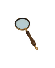 Magnifier with wooden handle