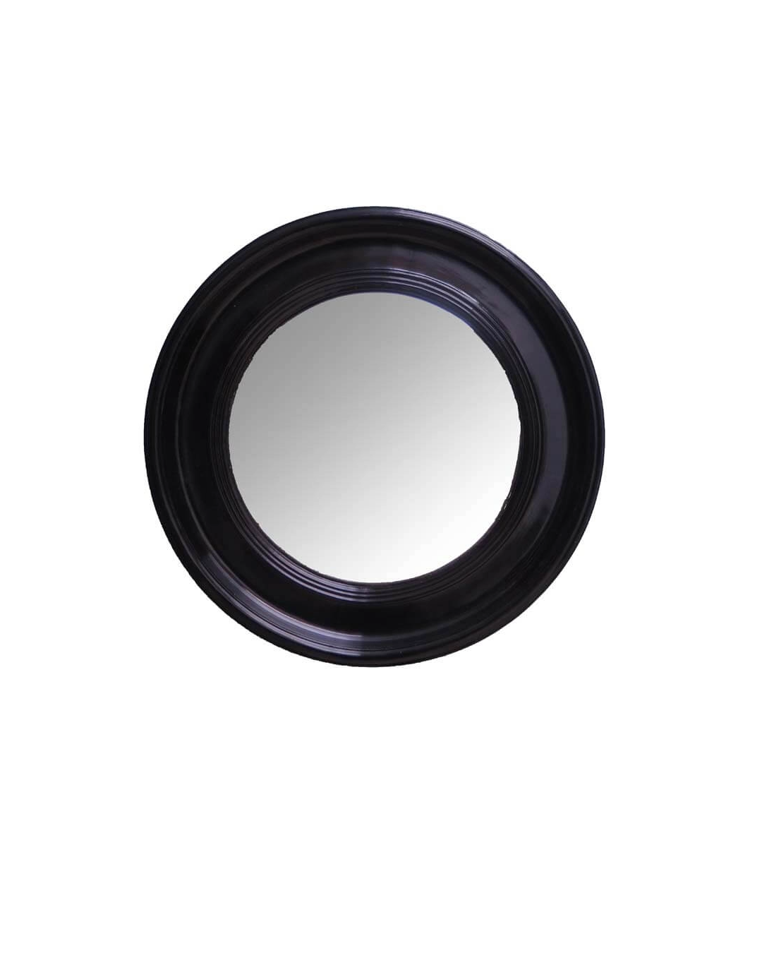 Convex mirror black lacquer 58cm