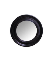 Convex mirror black lacquer 58cm