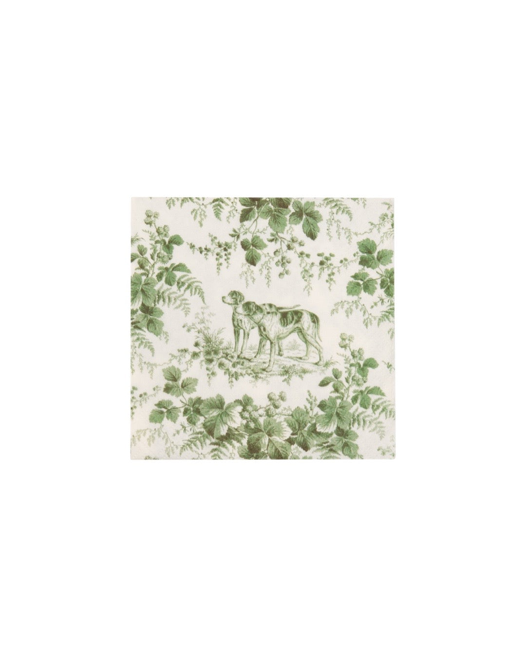 Caspari Hunting Toile Evergreen Cocktail Napkins