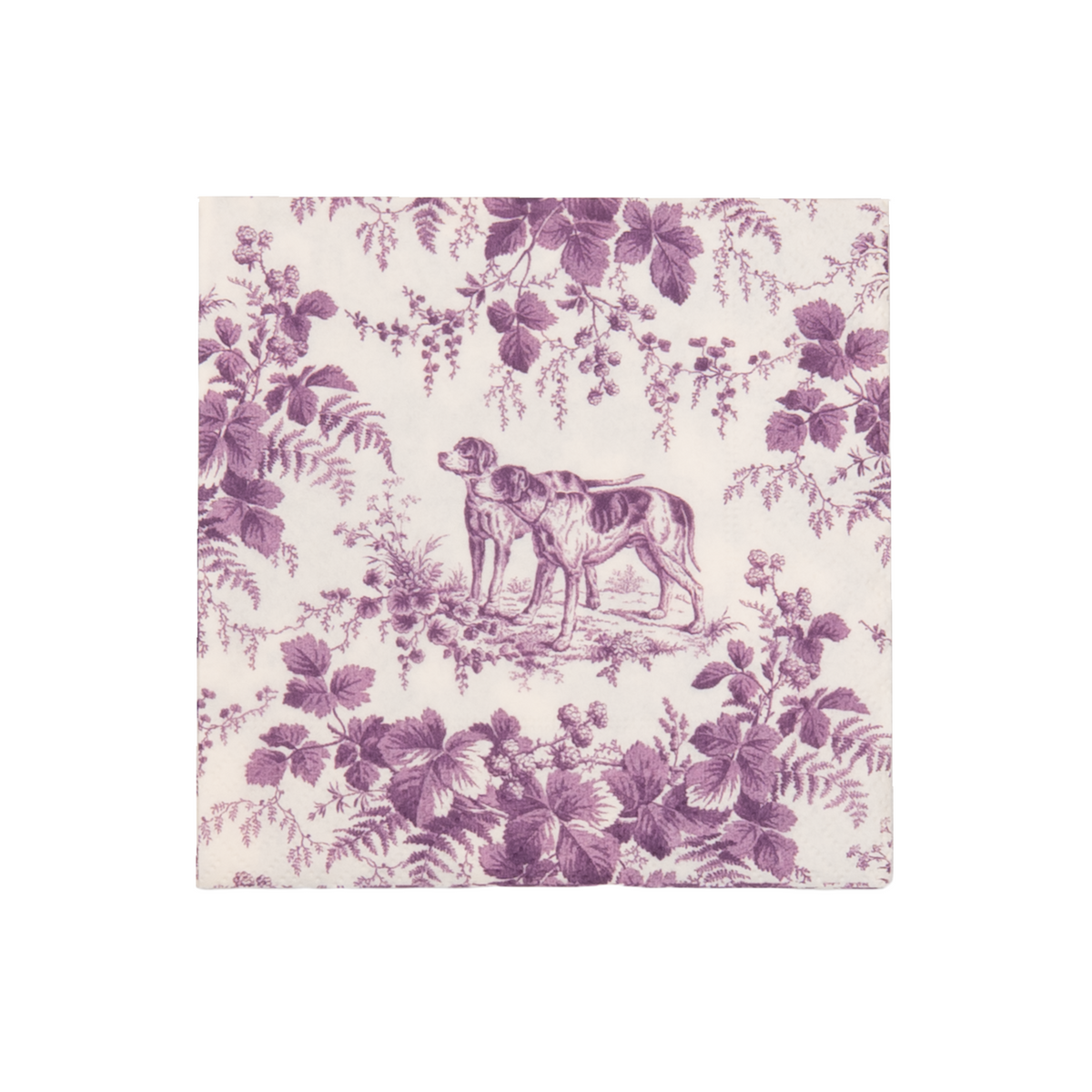 Caspari Hunting Toile Aubergine Cocktail Napkins