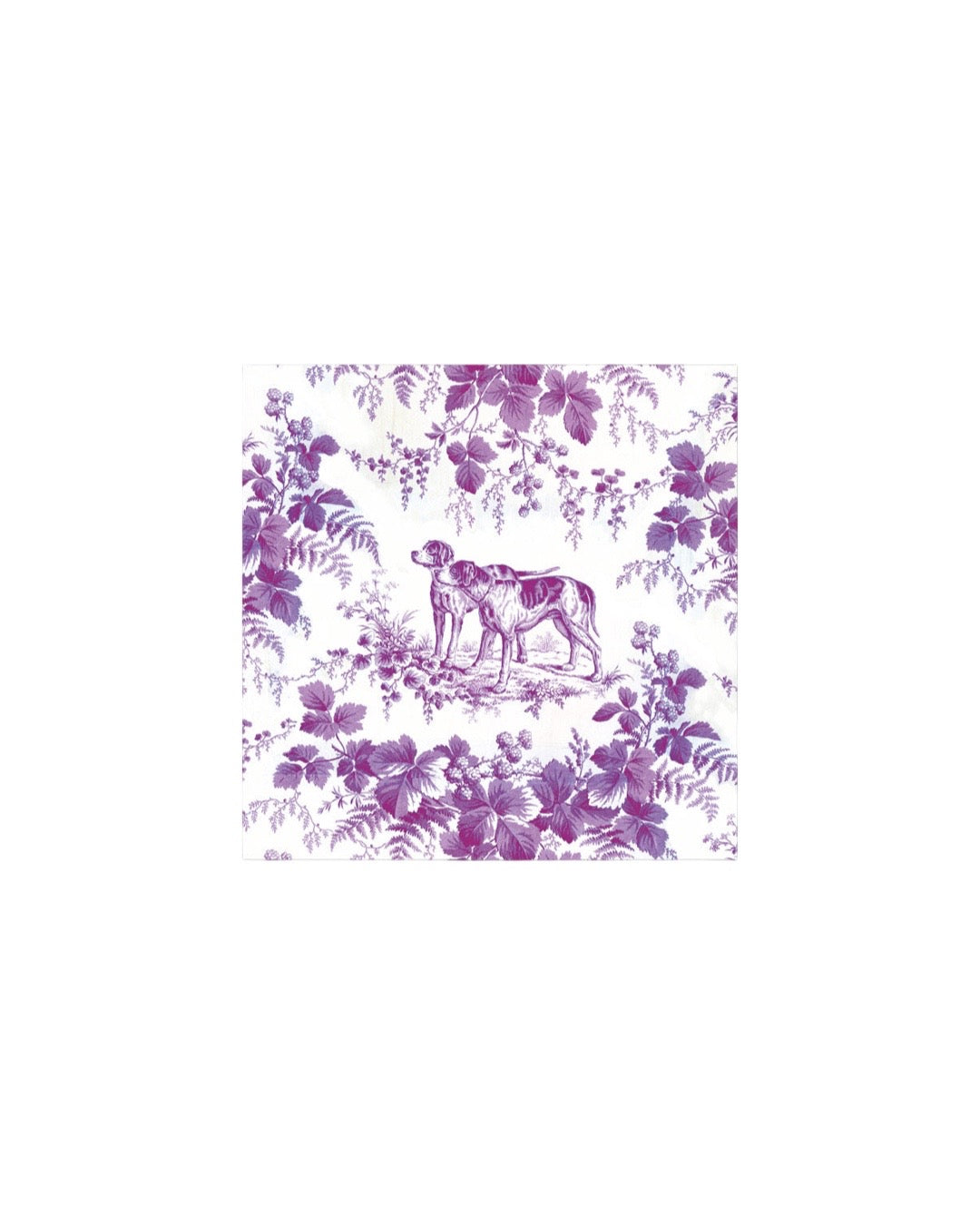 Caspari Hunting Toile Aubergine Cocktail Napkins