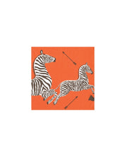 Caspari Zebras Orange Napkin Cocktail