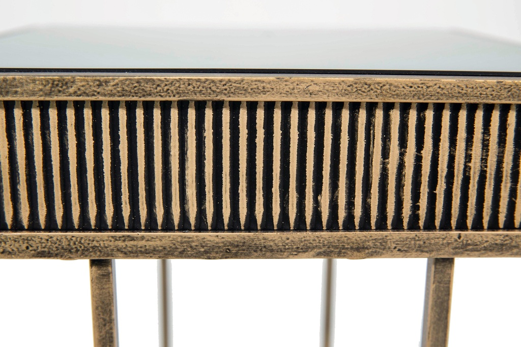 GUBBIO, side table, metal and glass