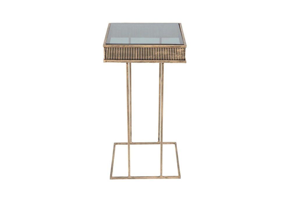 GUBBIO, side table, metal and glass