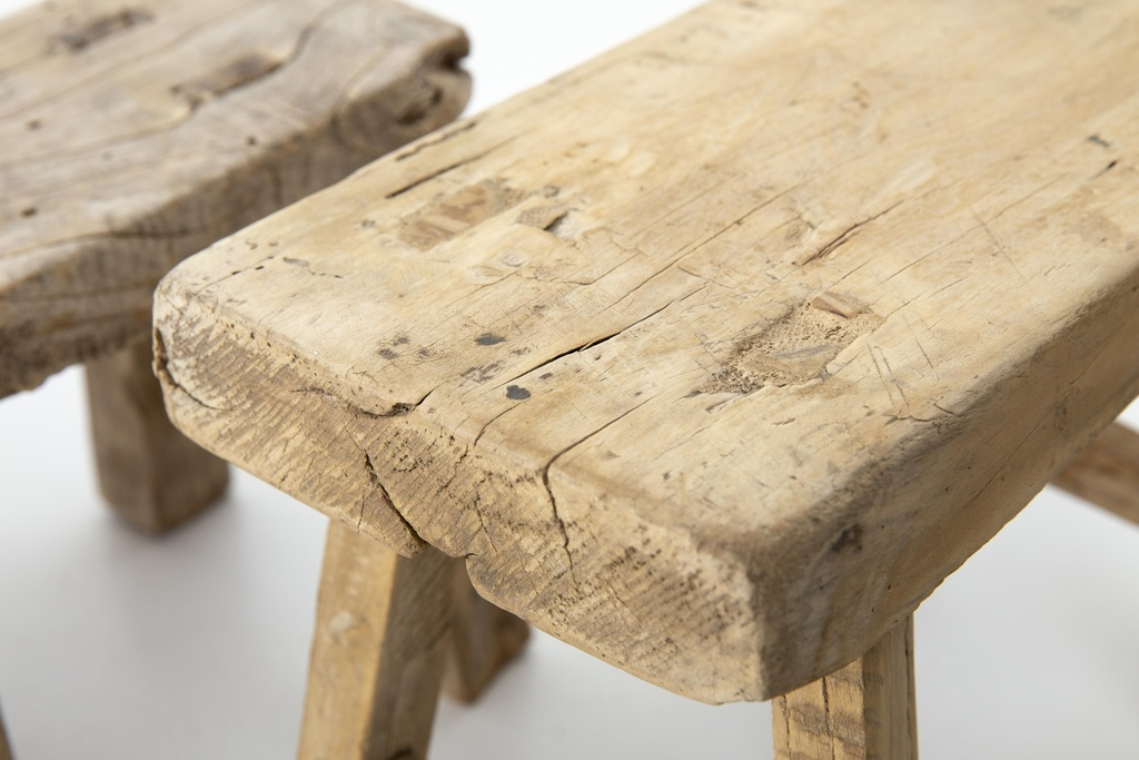 Flamant Paton, deco stool, recycled wood