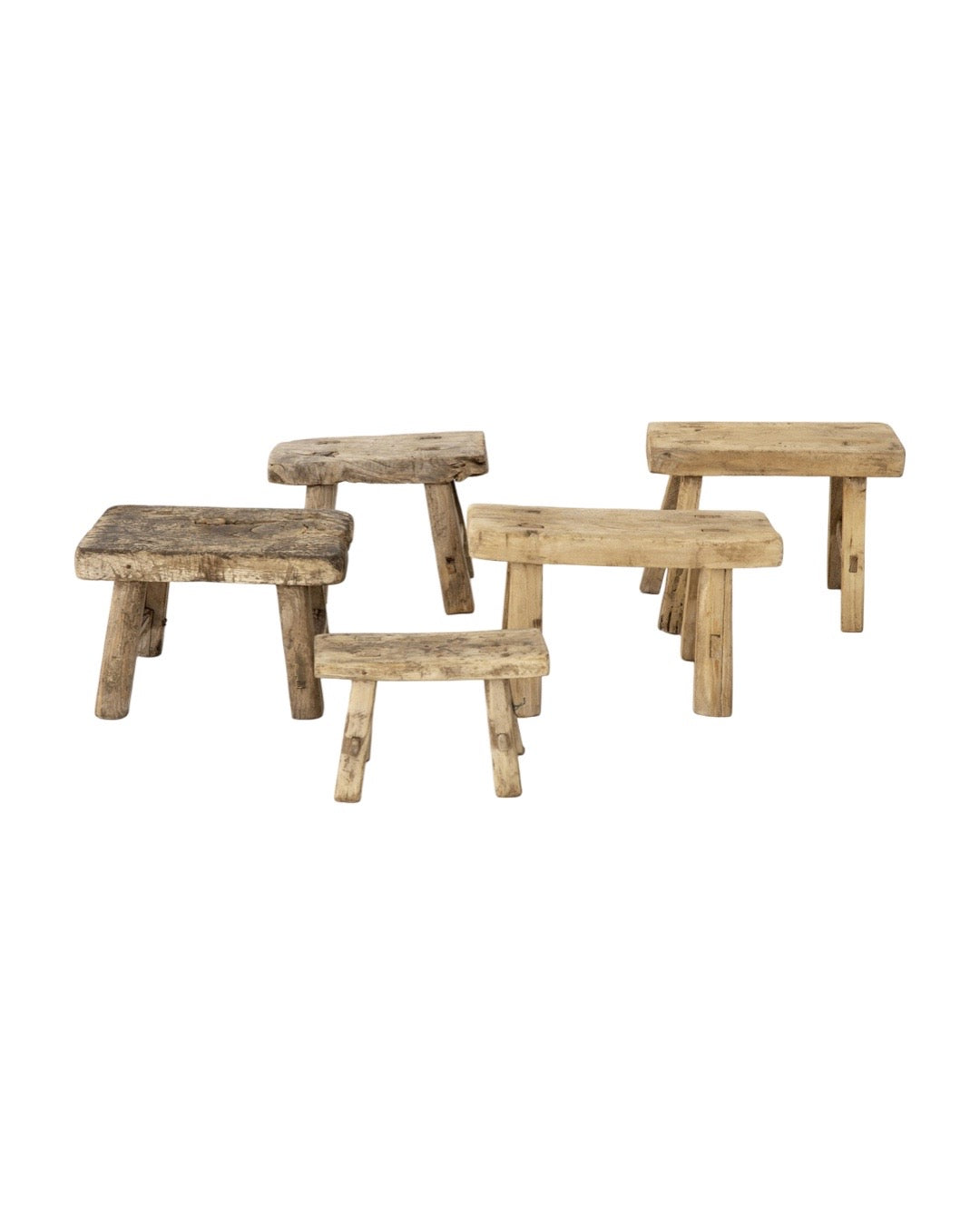 Flamant Paton, deco stool, recycled wood