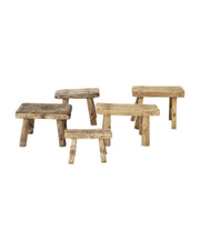 Flamant Paton, deco stool, recycled wood