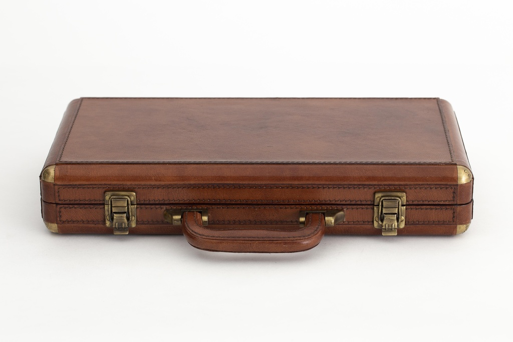 Flamant Manhattan, poker set, brown leather