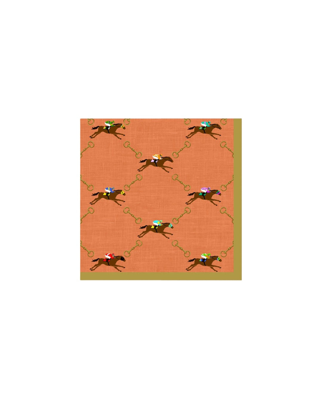 Caspari And They're Off! Orange Cocktail Napkin