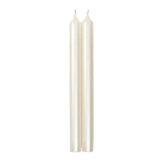 Caspari White Pearlescent 10" Crown Candle, 1 pair