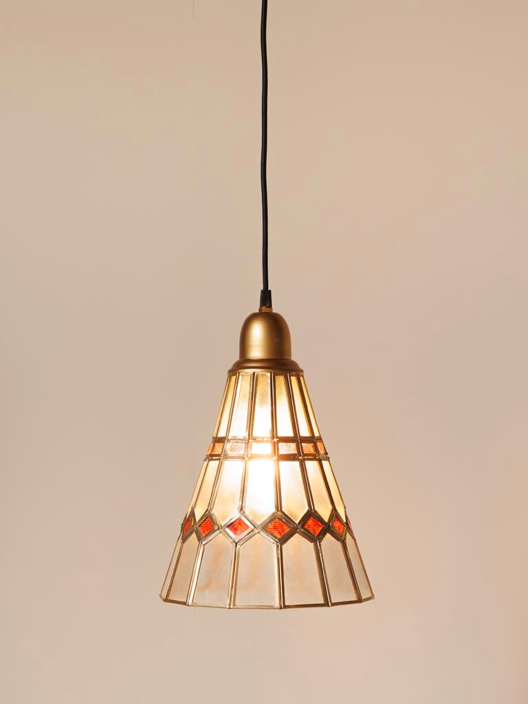 Conical hanging lamp burgundy Celistra