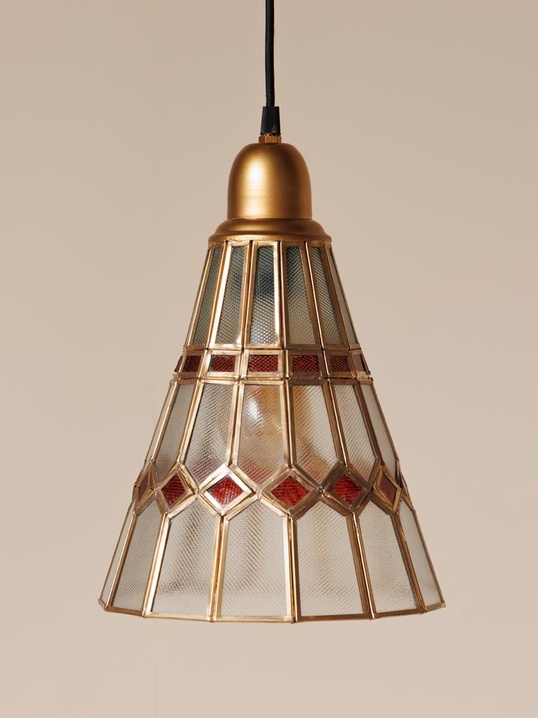 Conical hanging lamp burgundy Celistra