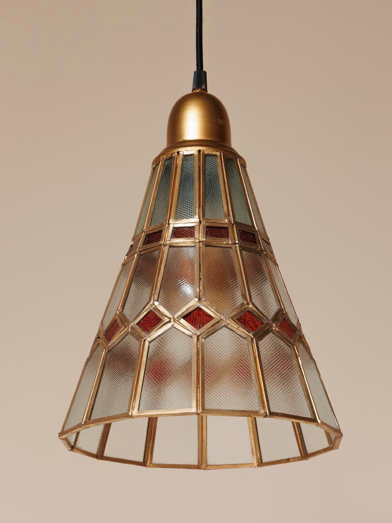 Conical hanging lamp burgundy Celistra