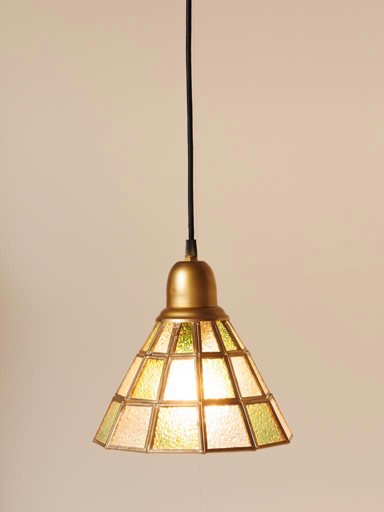 Conical hanging lamp green squares Vitra