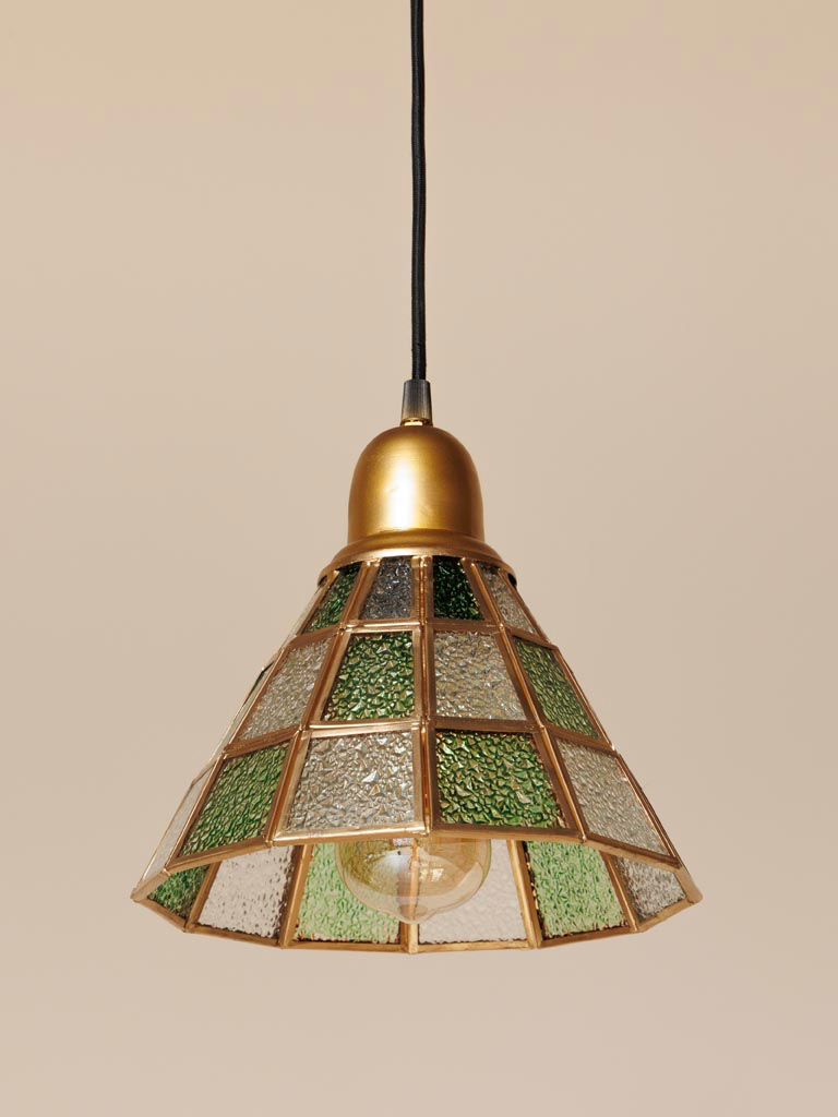 Conical hanging lamp green squares Vitra