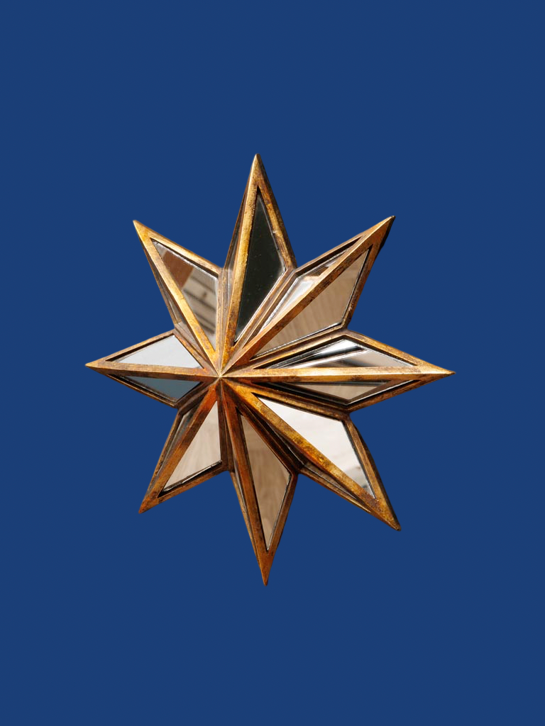 Mirrored wall star Rose des vents