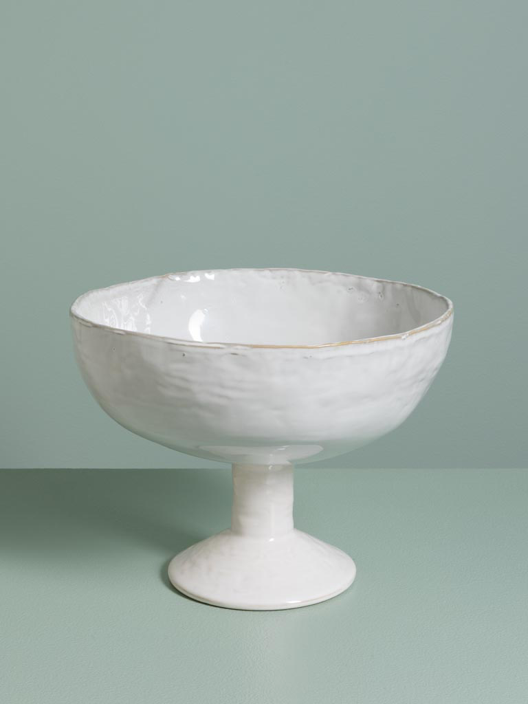 Fruit bowl on stand Mineral White