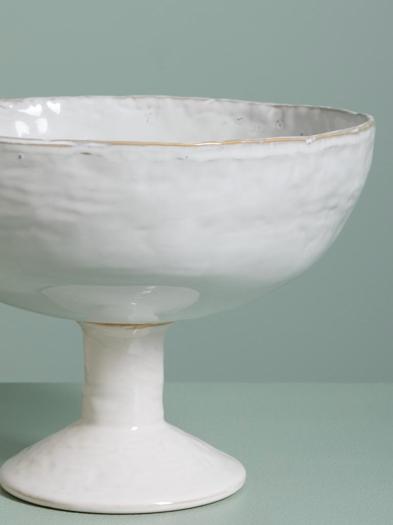 Fruit bowl on stand Mineral White