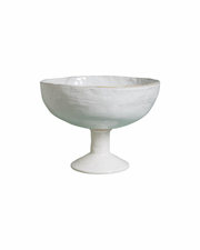 Fruit bowl on stand Mineral White