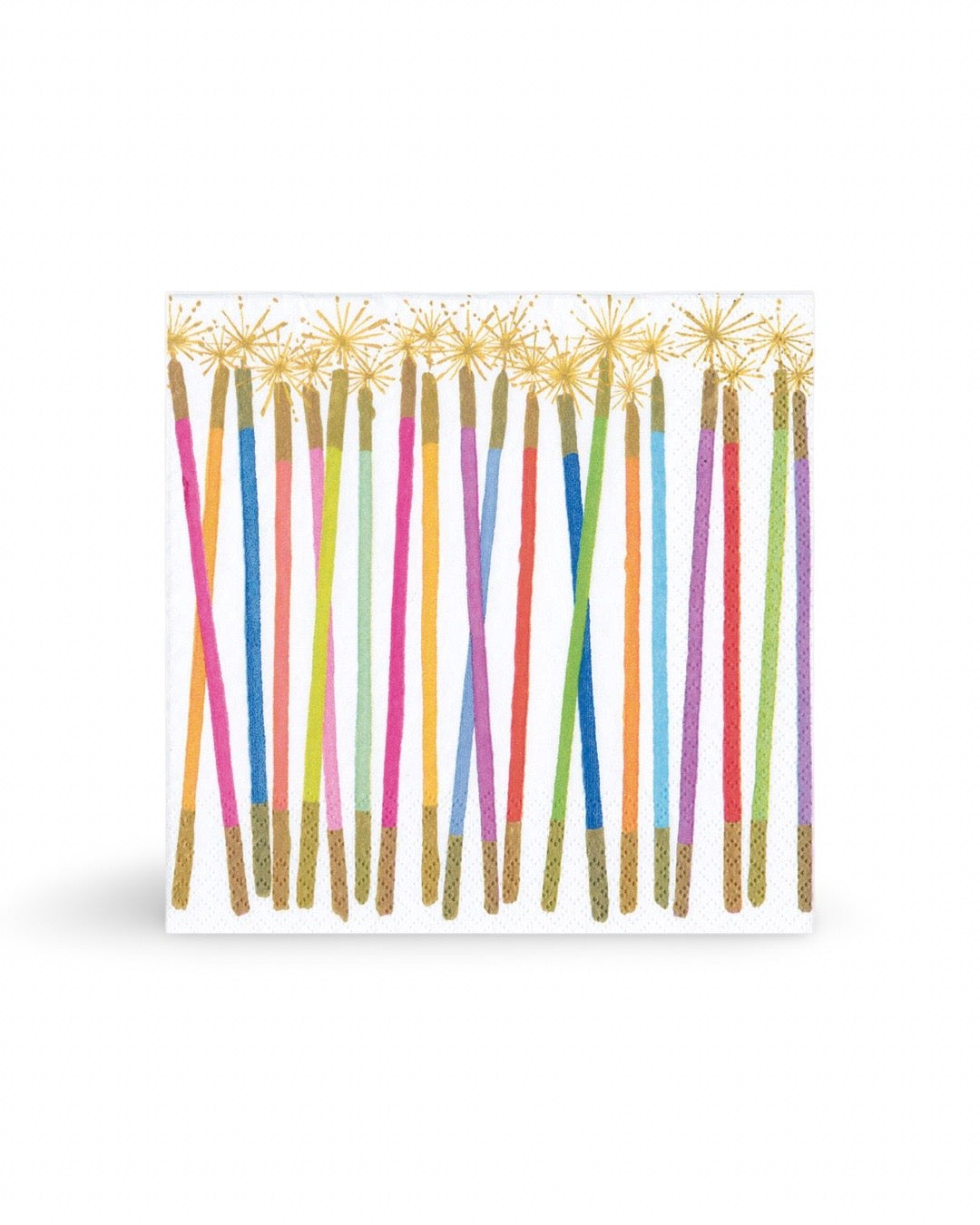Caspari Candles White Multi Napkin Luncheon