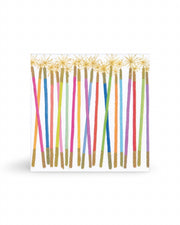 Caspari Candles White Multi Napkin Luncheon