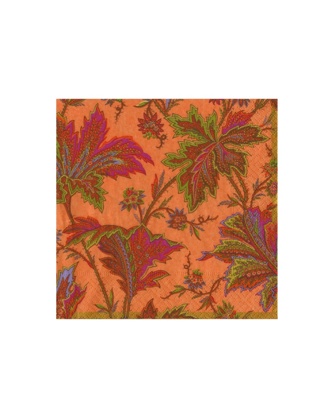Caspari Paisley Leaves Coral Luncheon Napkins
